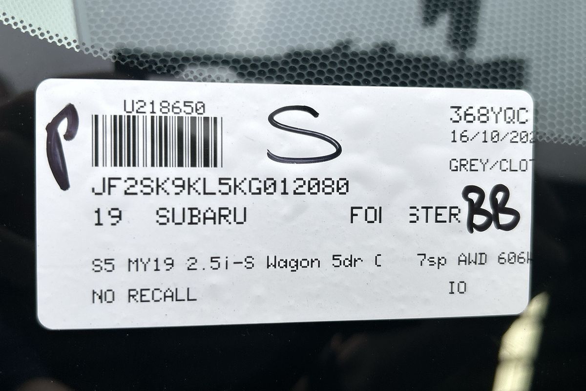 2019 Subaru Forester 2.5i-S S5