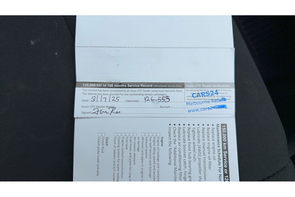 2019 Isuzu D-MAX SX High Ride Rear Wheel Drive