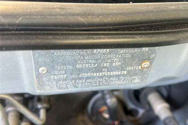 2007 Toyota Corolla ASCENT SECA ZZE122R MY06 UPGRADE