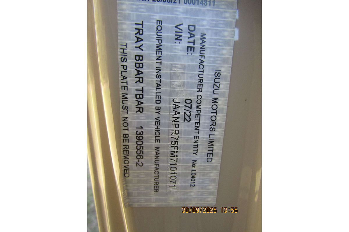 2022 Isuzu NPR 45/55-155 (SWB) TRADEPACK NH MY21 REAR WHEEL DRIVE