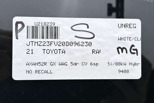 2021 Toyota RAV4 GX AXAH52R