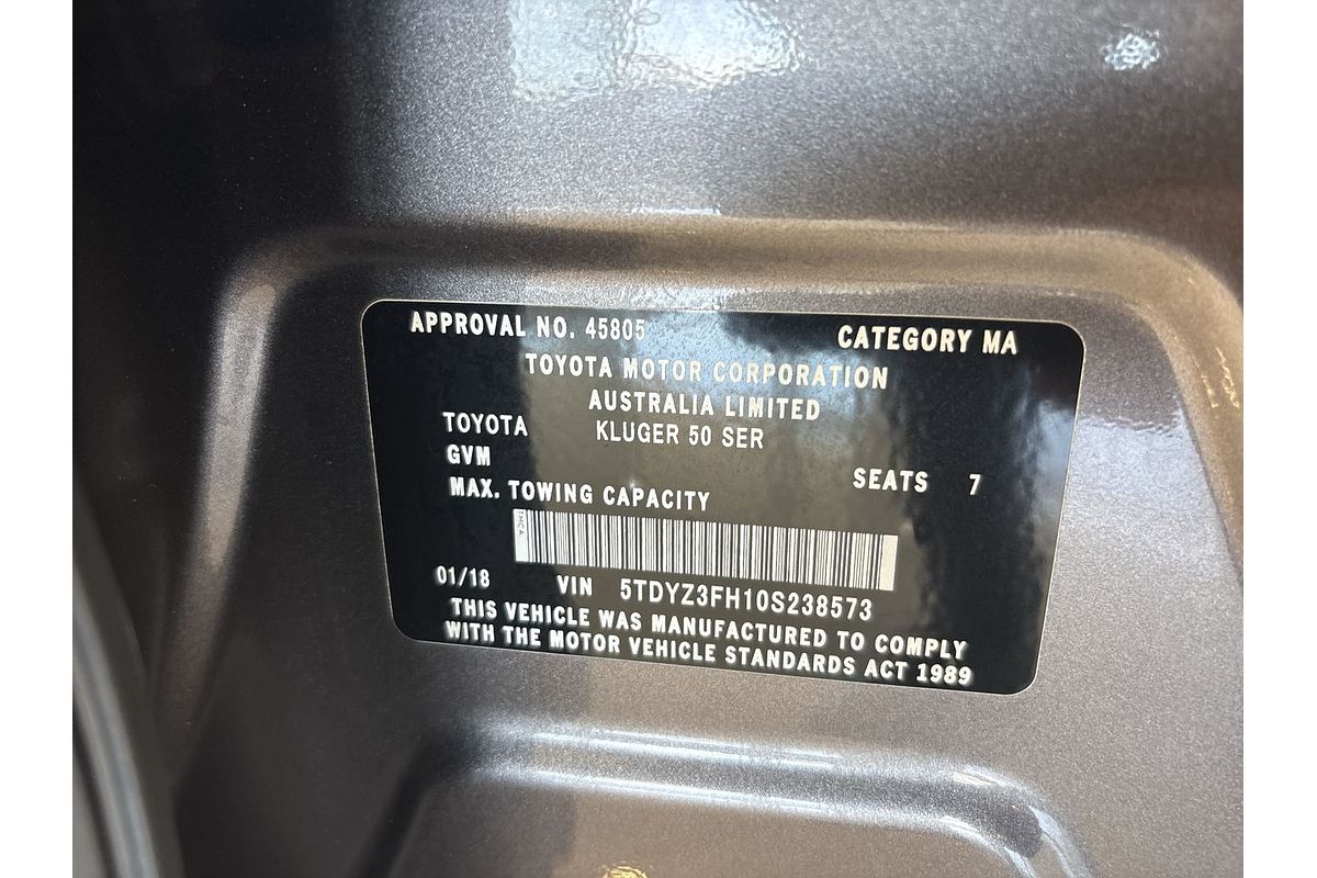 2017 Toyota Kluger Grande GSU50R