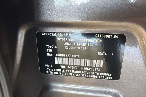 2017 Toyota Kluger Grande GSU50R