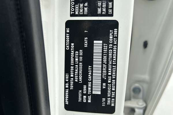 2018 Toyota Landcruiser Prado GXL GDJ150R