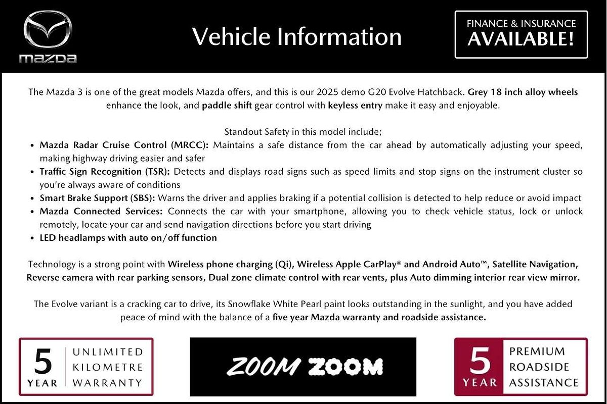 2025 Mazda 3 G20 Evolve BP Series