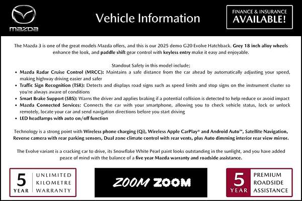 2025 Mazda 3 G20 Evolve BP Series