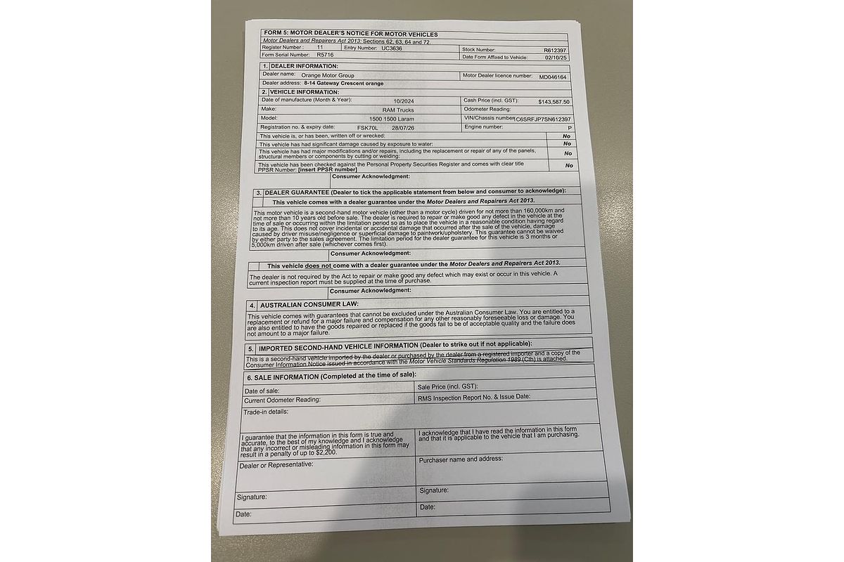 2025 RAM 1500 Laramie Sport Hurricane SO RamBox DT 4X4 SWB