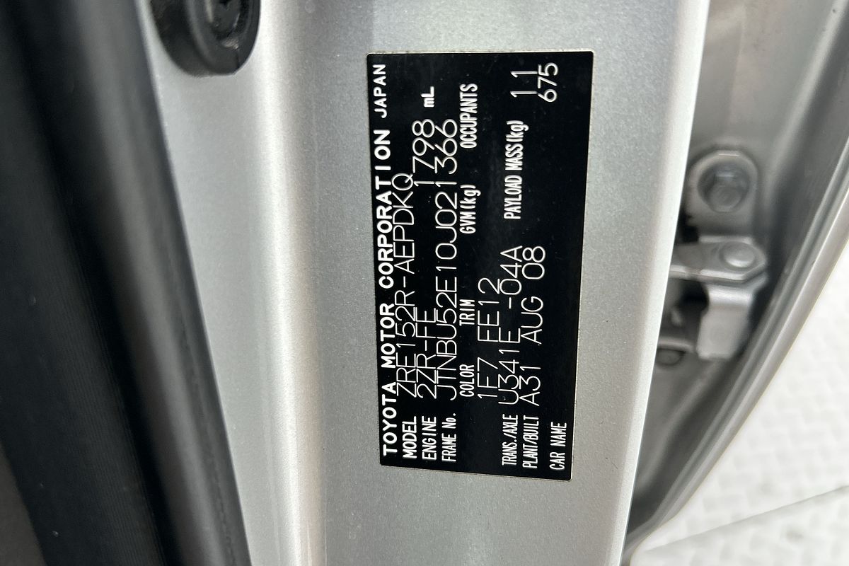 2008 Toyota Corolla Ascent ZRE152R
