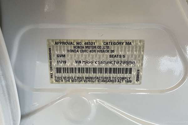 2019 Honda Civic VTi 10th Gen