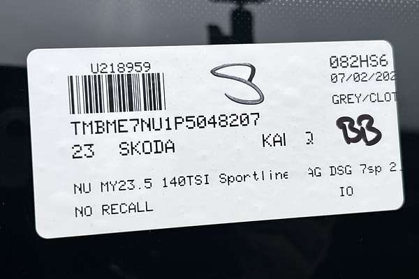 2023 SKODA Karoq 140TSI Sportline NU