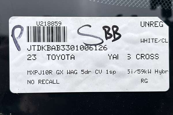 2023 Toyota Yaris Cross GX MXPJ10R