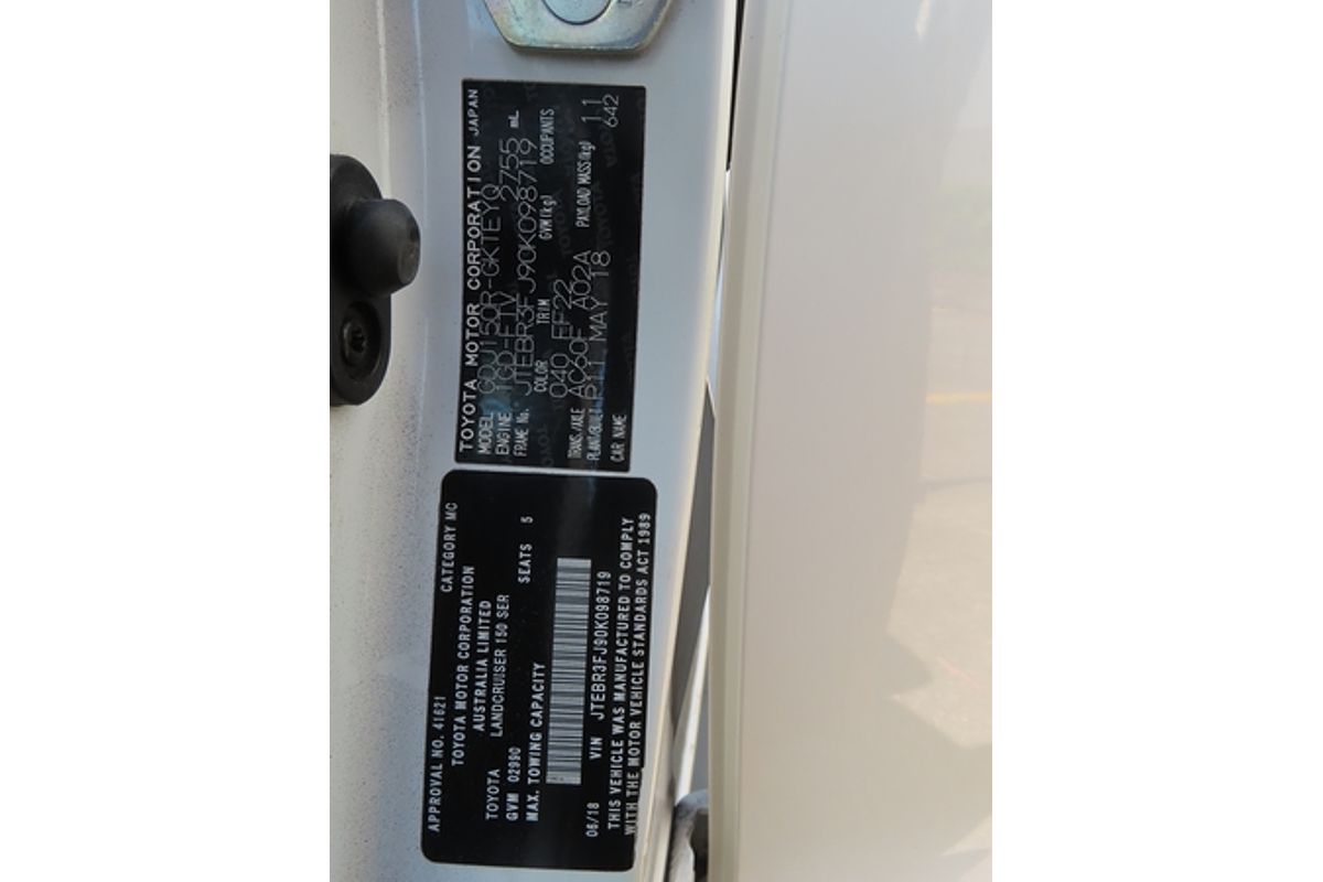 2018 Toyota Landcruiser Prado GX GDJ150R