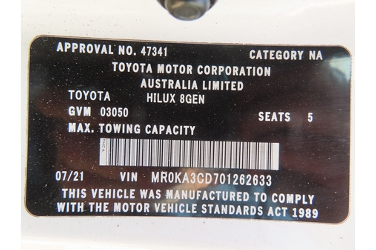 2021 Toyota Hilux SR GUN126R 4X4