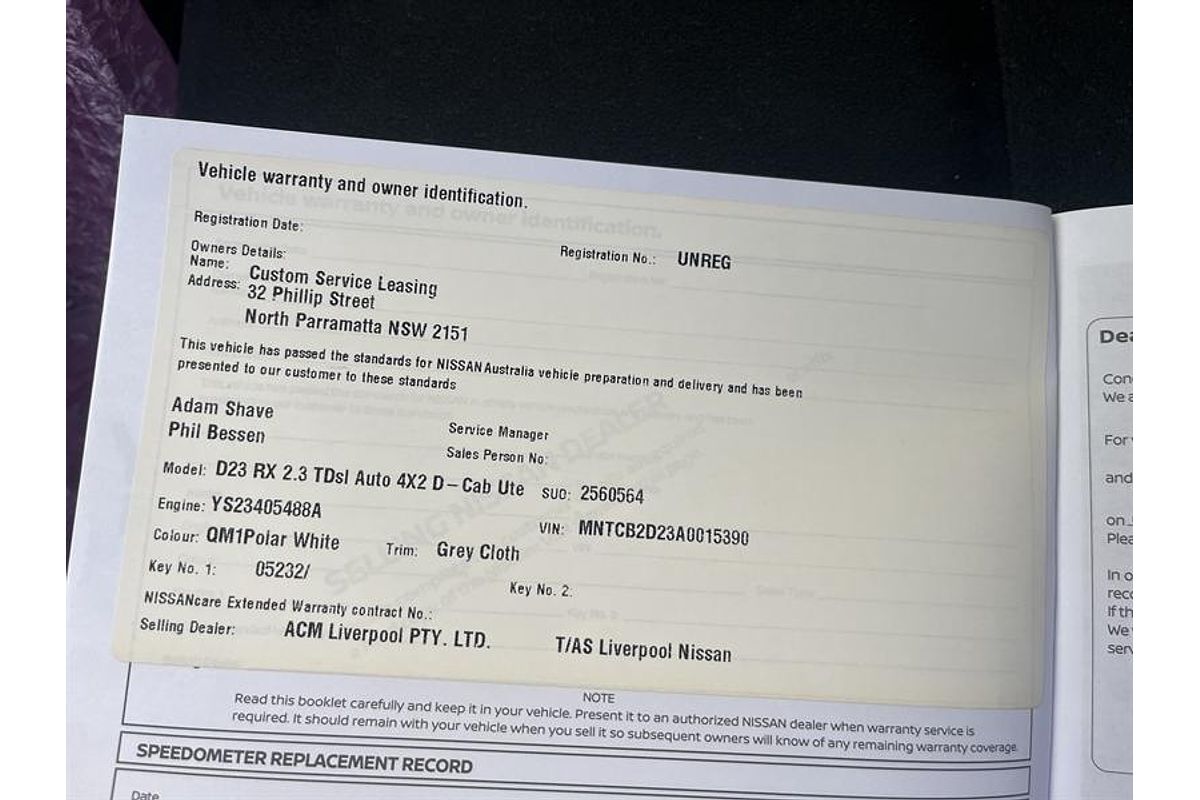 2019 Nissan Navara RX D23 Series 4 Rear Wheel Drive