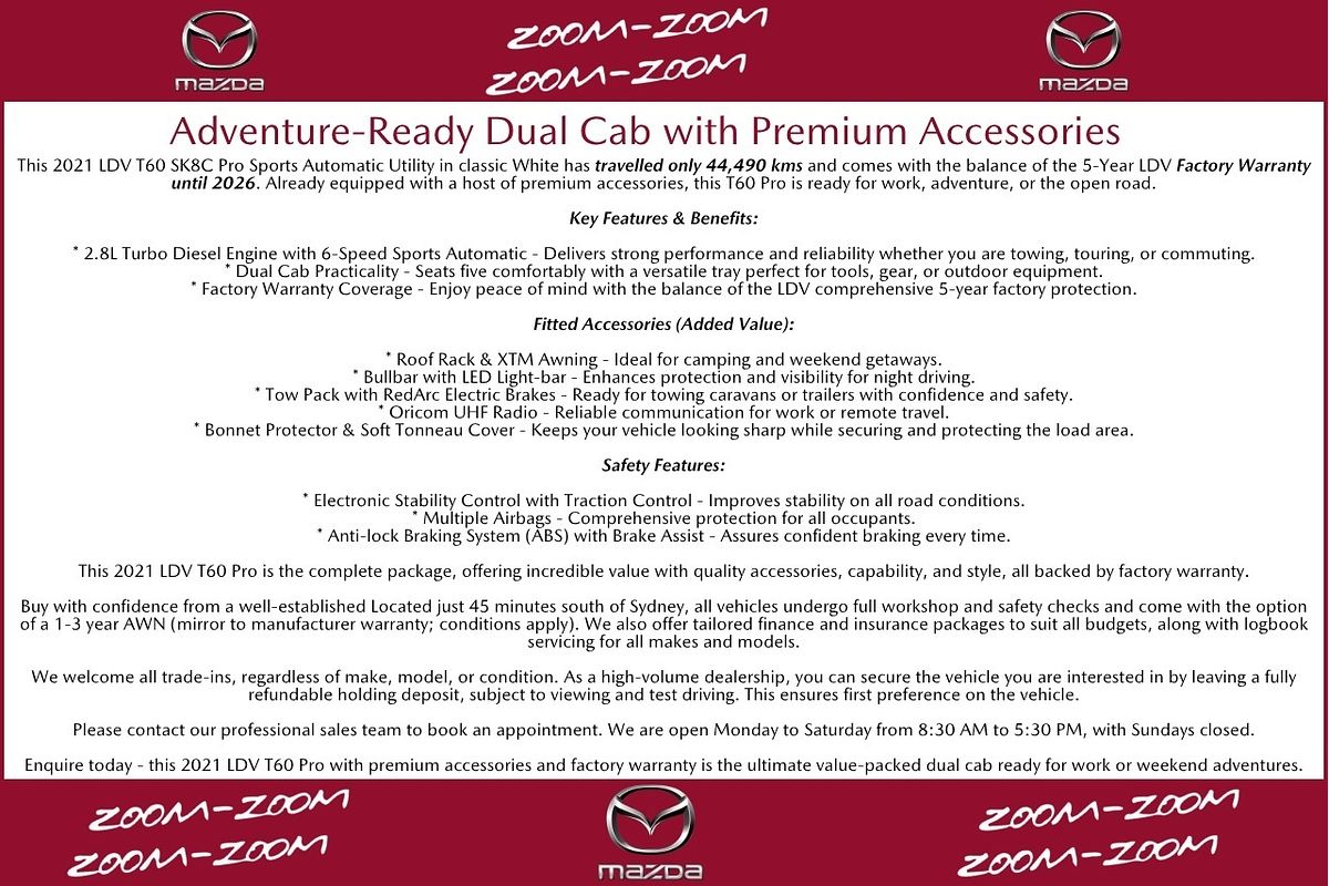 2021 LDV T60 PRO SK8C 4X4