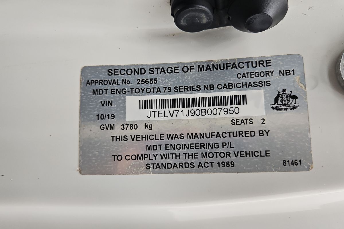 2019 Toyota Landcruiser Workmate VDJ79R 4X4