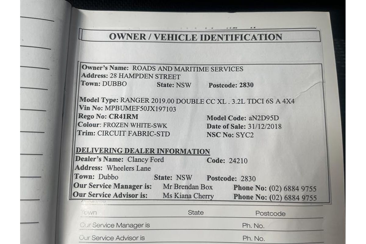 2018 Ford Ranger XL PX MkII 4X4 3.2L