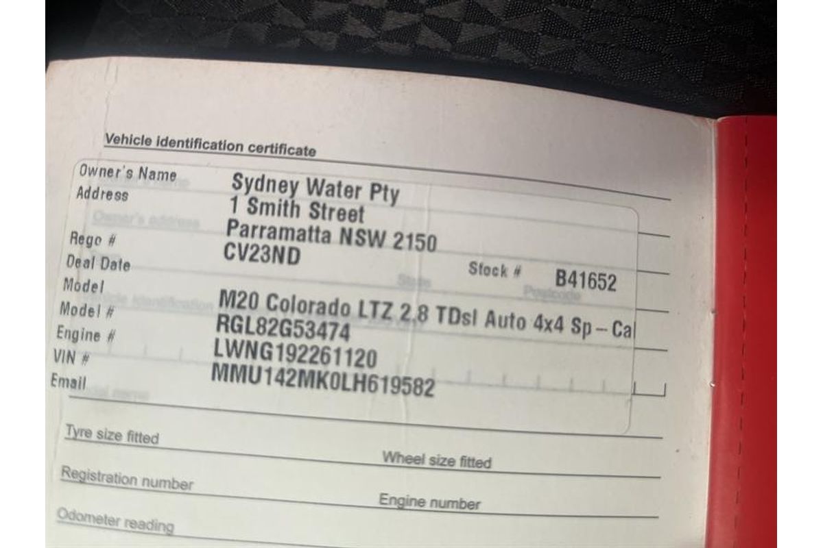 2018 Holden Colorado LTZ RG 4X4