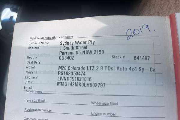 2019 Holden Colorado LTZ RG 4X4