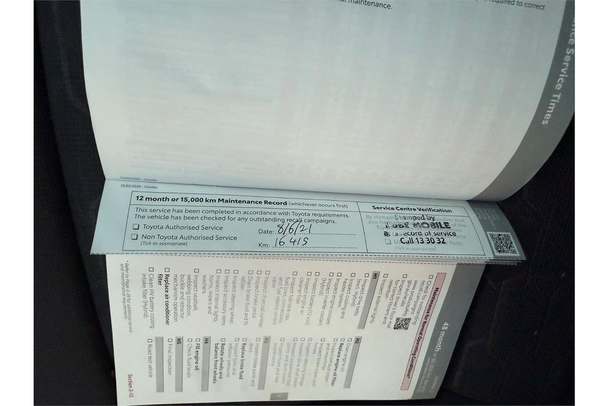 2020 Toyota Corolla Ascent Sport Hybrid ZWE211R