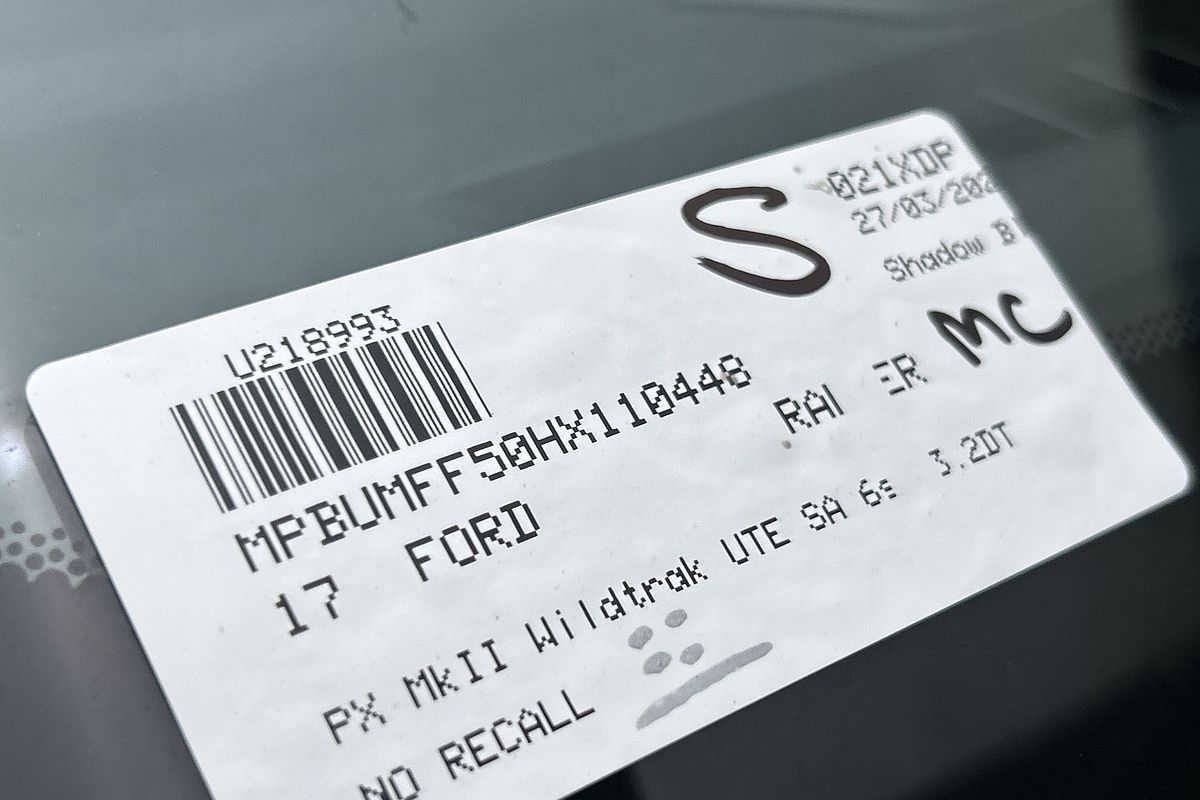 2017 Ford Ranger Wildtrak PX MkII 4X4 3.2L