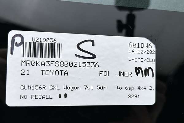 2021 Toyota Fortuner GXL GUN156R