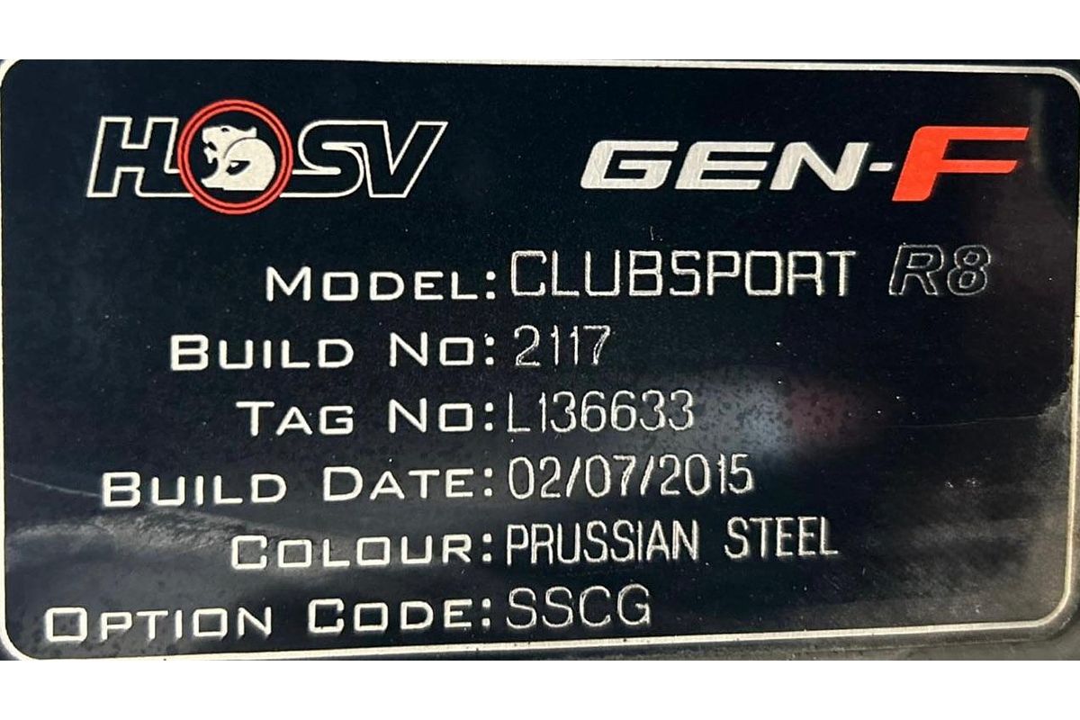 2015 Holden Clubsport R8 GEN-F