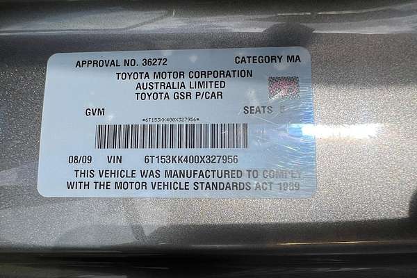 2009 Toyota Aurion AT-X GSV40R