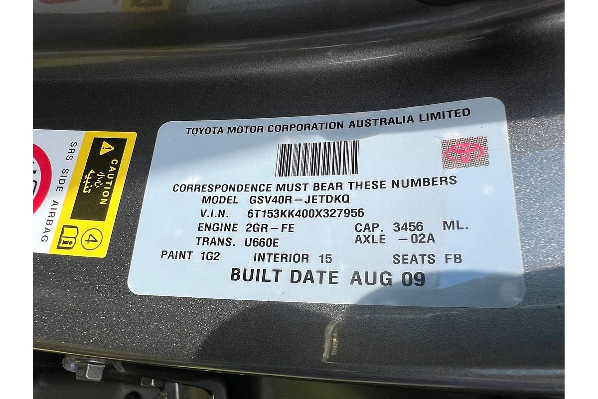 2009 Toyota Aurion AT-X GSV40R