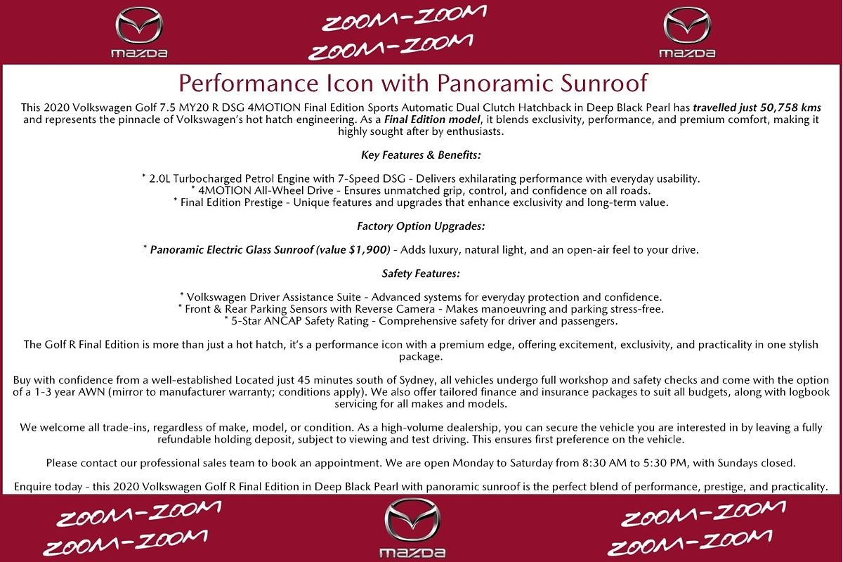 2020 Volkswagen Golf R Final Edition 7.5