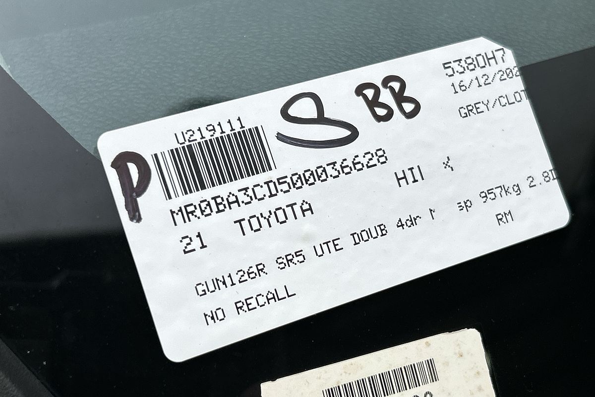 2021 Toyota Hilux SR5 GUN126R 4X4