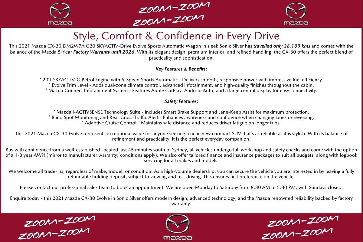 2021 Mazda CX-30 G20 Evolve DM Series