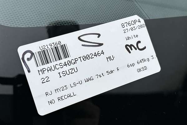 2022 Isuzu MU-X LS-U