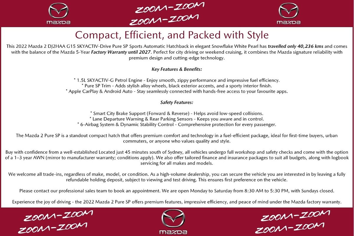 2022 Mazda 2 G15 Pure SP DJ Series