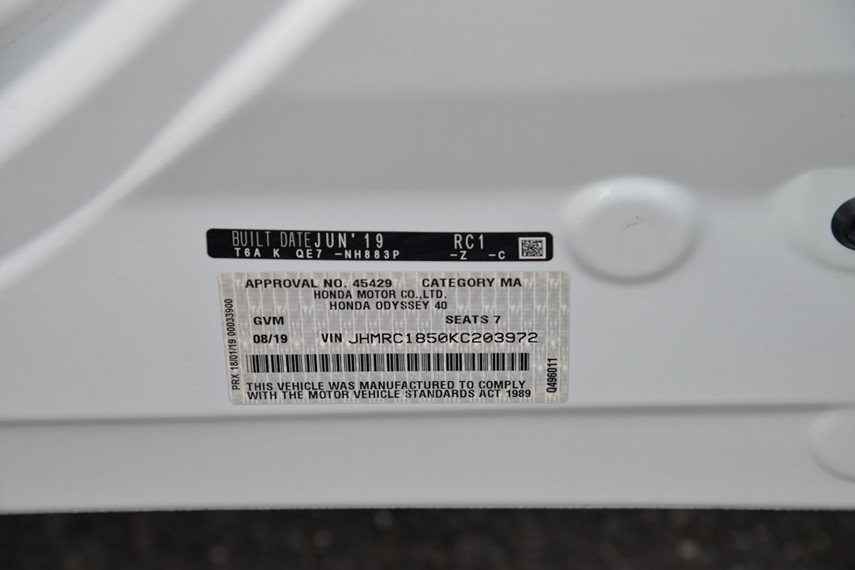 2019 Honda Odyssey VTi-L 5th Gen