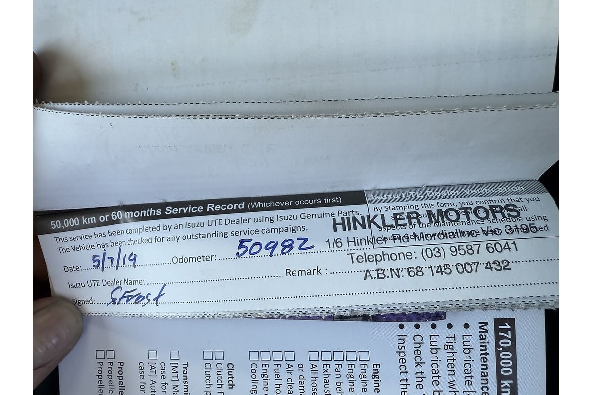 2017 Isuzu D-MAX SX 4X4