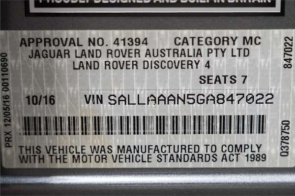 2016 Land Rover Discovery TDV6 Series 4
