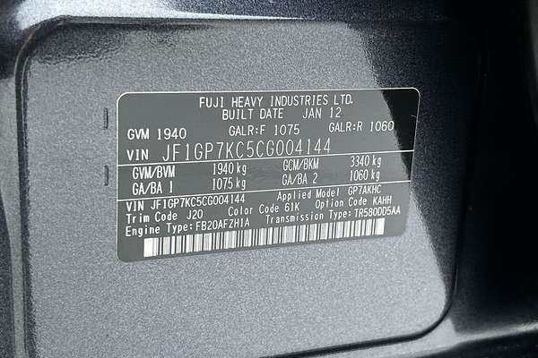 2012 Subaru XV 2.0i-S G4X