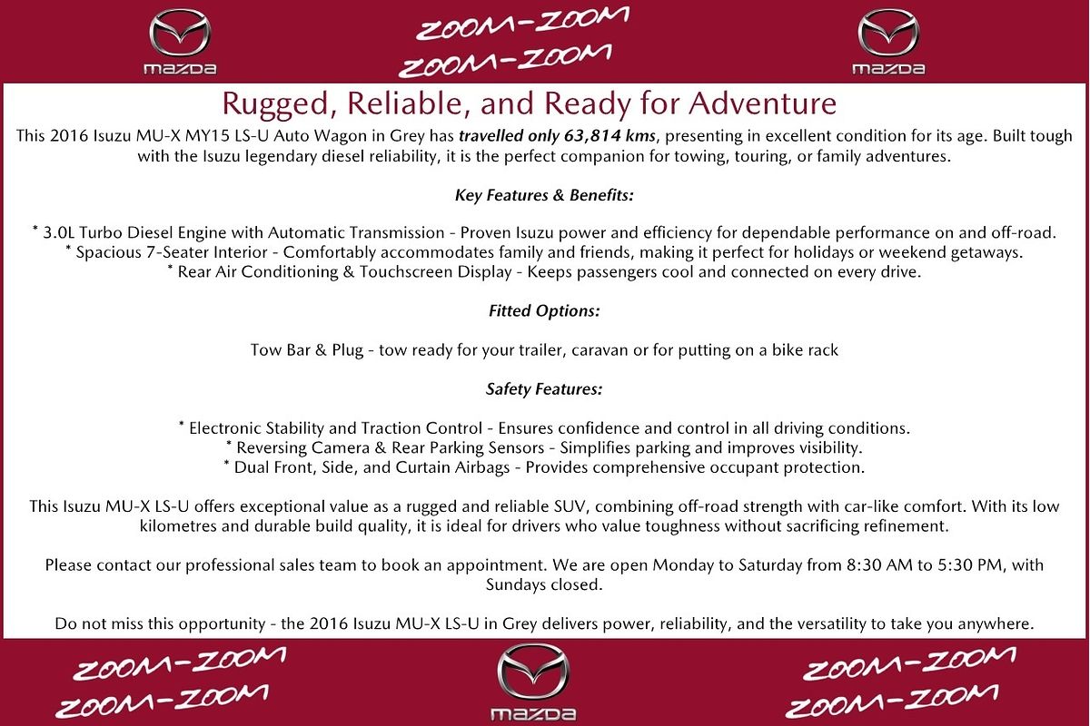 2016 Isuzu MU-X LS-U