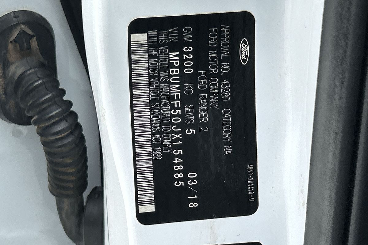 2018 Ford Ranger XLS PX MkII 4X4 3.2L