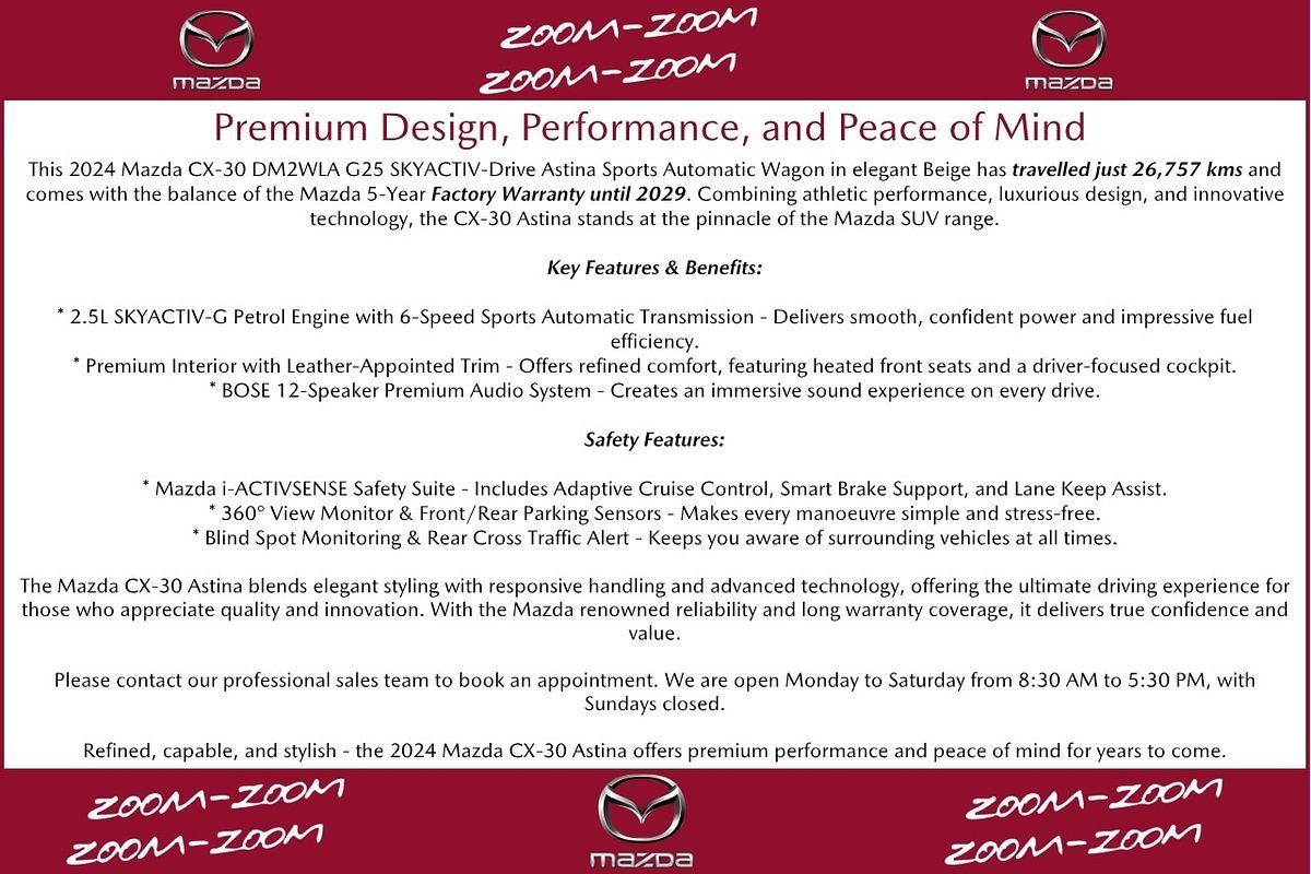 2024 Mazda CX-30 G25 Astina DM Series