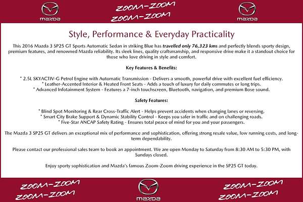 2016 Mazda 3 SP25 GT BN Series