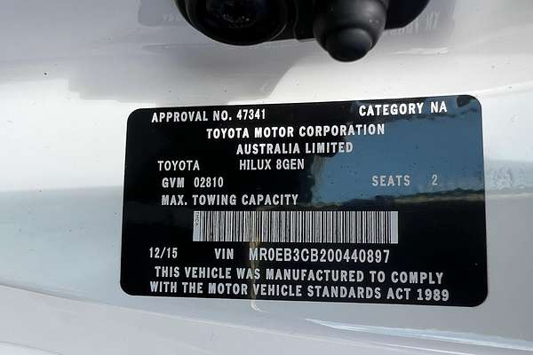 2015 Toyota Hilux Workmate GUN122R Rear Wheel Drive