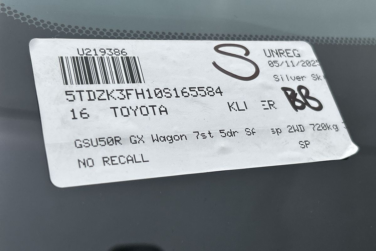 2016 Toyota Kluger GX GSU50R