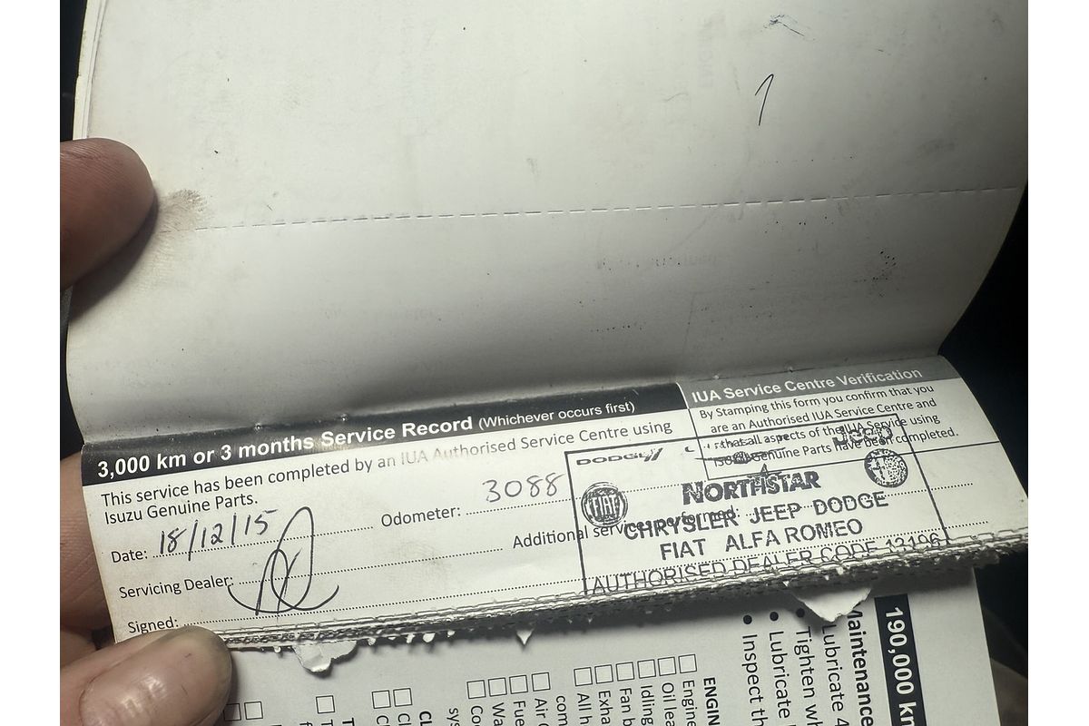 2015 Isuzu D-MAX SX High Ride Rear Wheel Drive