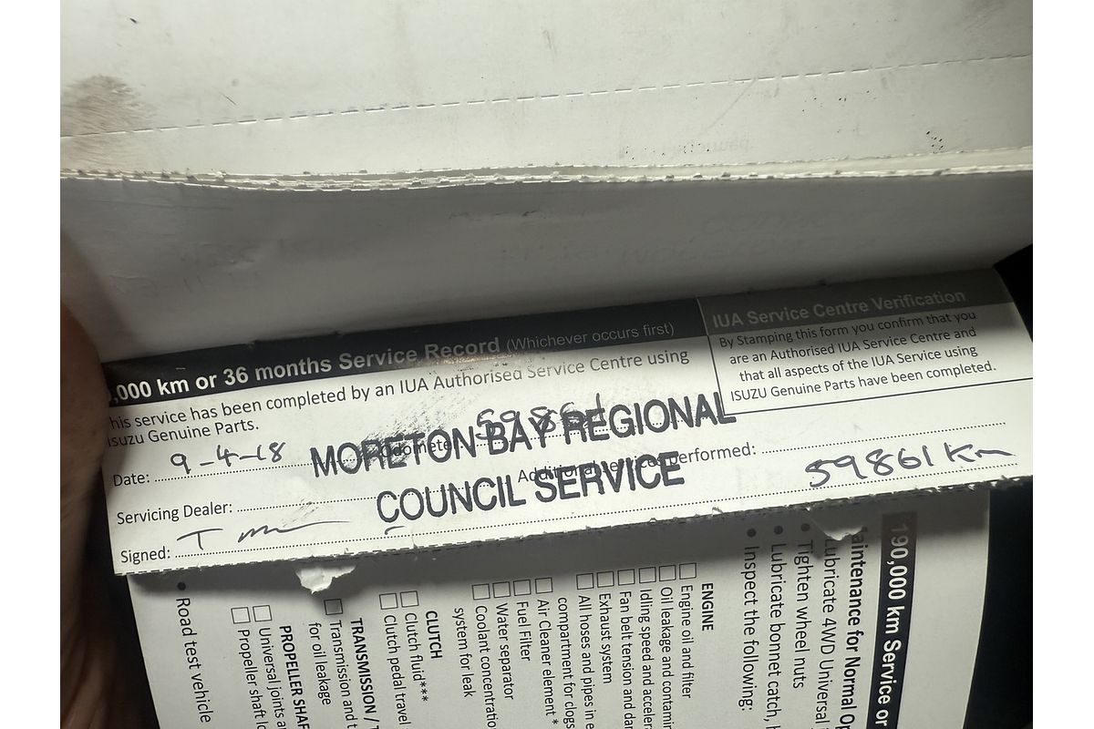 2015 Isuzu D-MAX SX High Ride Rear Wheel Drive