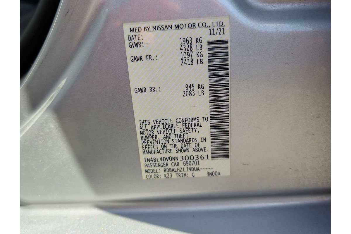 2022 Nissan Altima 2.5 SV