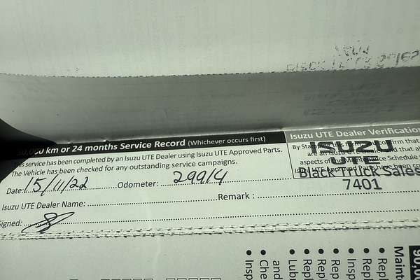 2020 Isuzu D-MAX SX High Ride Rear Wheel Drive