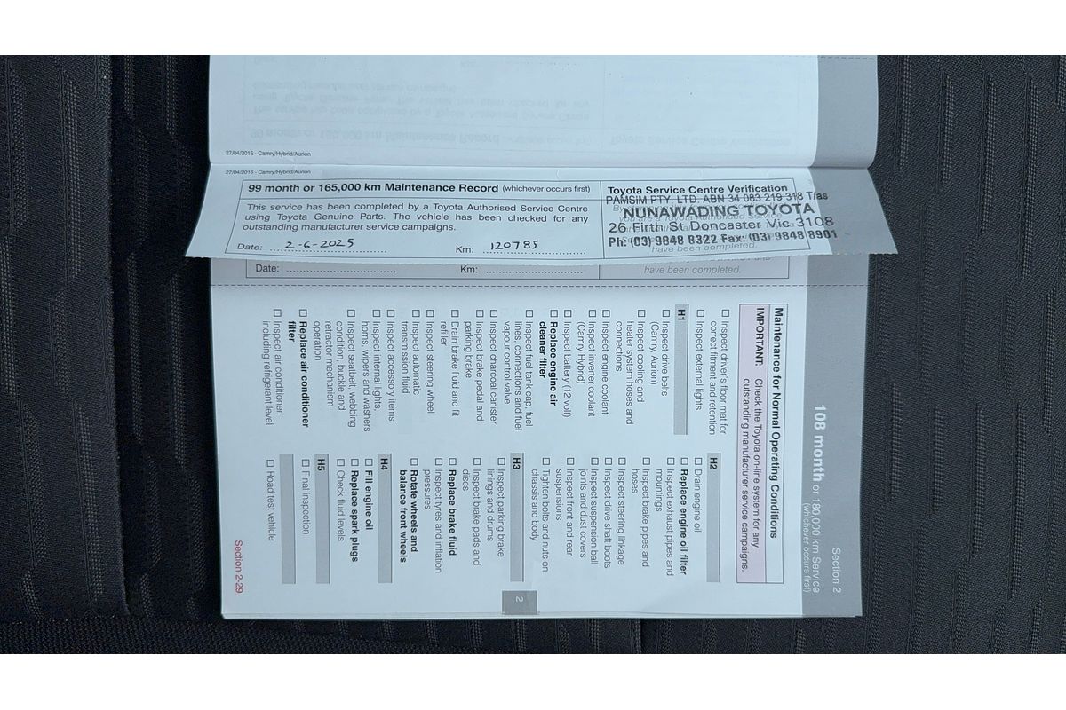 2017 Toyota Camry Altise ASV50R