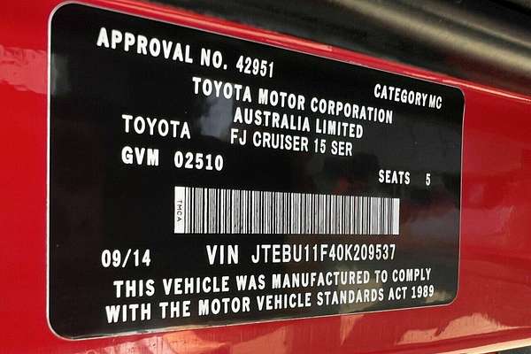 2014 Toyota FJ Cruiser GSJ15R